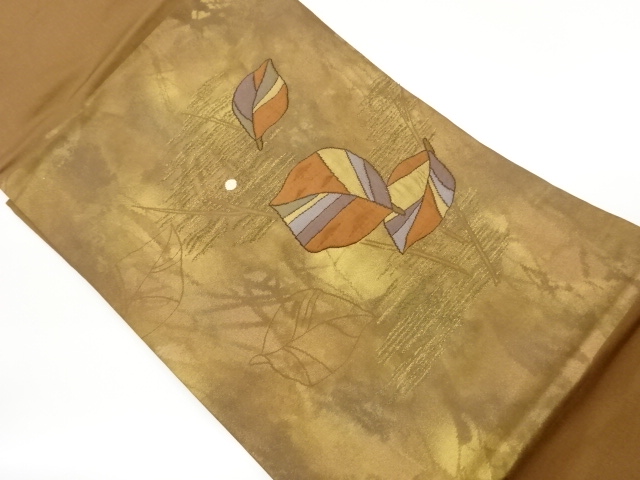 JAPANESE NAGOYA OBI / WOVEN LEAVES